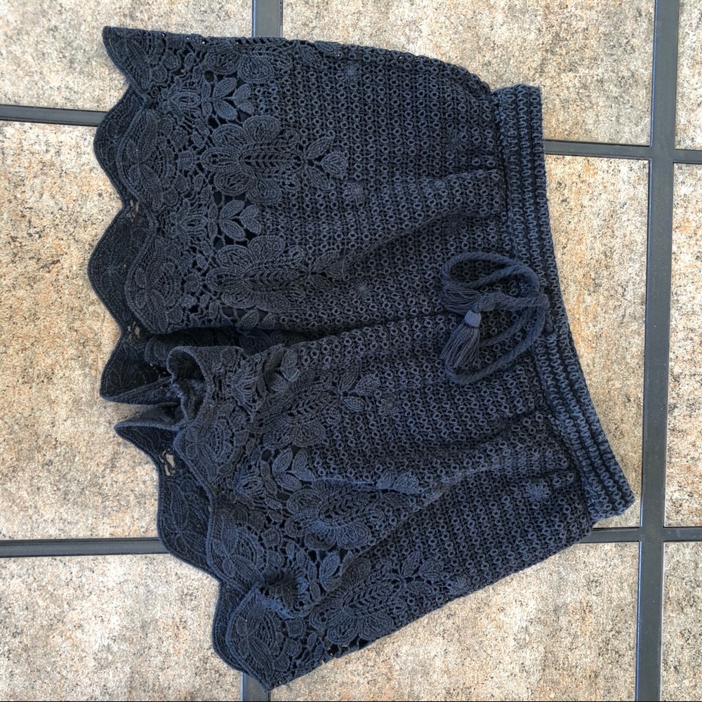 Abercrombie and Fitch Black Crochet Shorts
